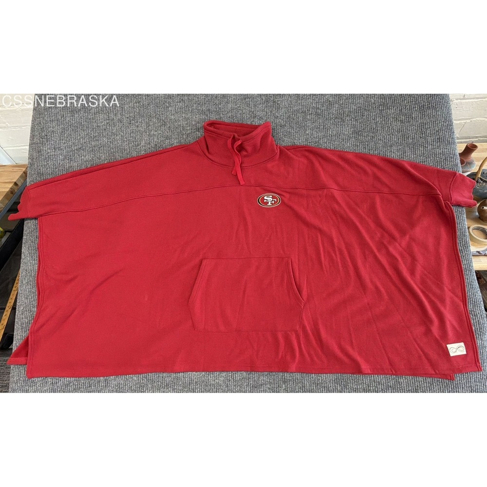 Tony Gonzalez Red Men's NFL 49ers Fleece Poncho "Wearable Blanket" - Size 2XL